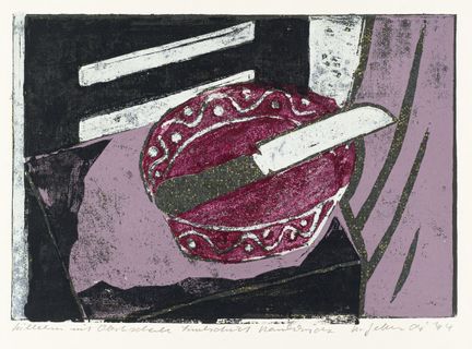 Helmut Gebhardt "Stillleben mit Obstschale". 1974.