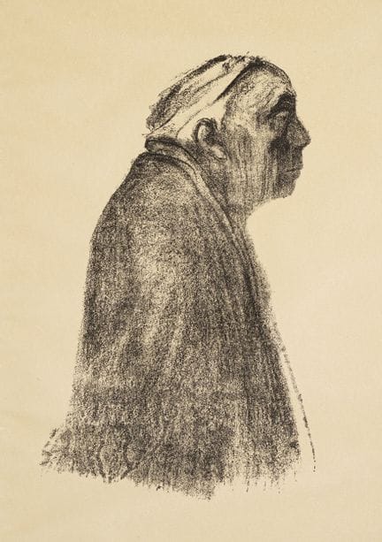 Käthe Kollwitz "Selbstbildnis im Profil nach recht