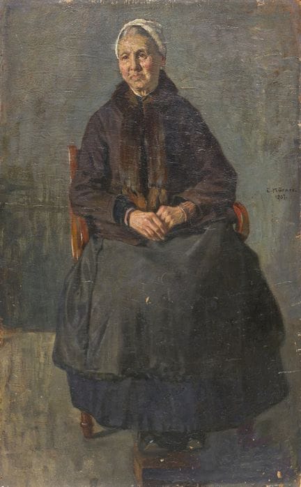 Edmund Körner, Portrait d'une femme à la coiffe bl