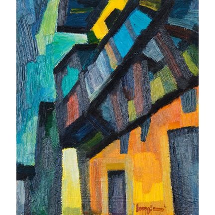 MARIO SANGIOVANNI (Pozzuoli, 1939) 
Immeuble 
Huil