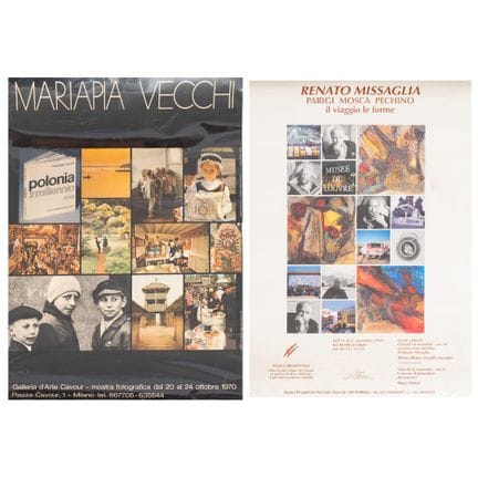 DOS CARTELES: 1) MARIAPIA VECCHI, GALERÍA DE ARTE 