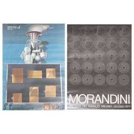 DOS CARTELES: 1) MORANDINI, GALERÍA DEL NAVIGLIO, 