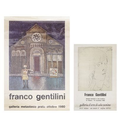 UN MANIFIESTO Y UN CARTEL: 1) FRANCO GENTILINI, GA