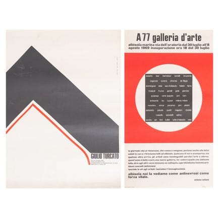DOS CARTELES: 1) GIULIO TURCATO, DEL 3 AL 10 DE AG