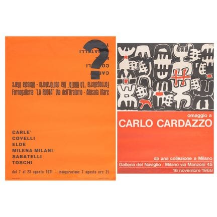 DOS CARTELES: 1) HOMENAJE A CARLO CARDAZZO. DE UNA