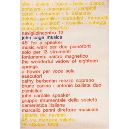 NAVIGLIOINCONTRO12 JOHN CAGE MÚSICA GALERÍA DEL NA