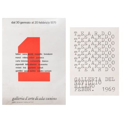 DOS CARTELES: 1) TEARDO, GALERÍA DEL NAVIGLIO, MIL
