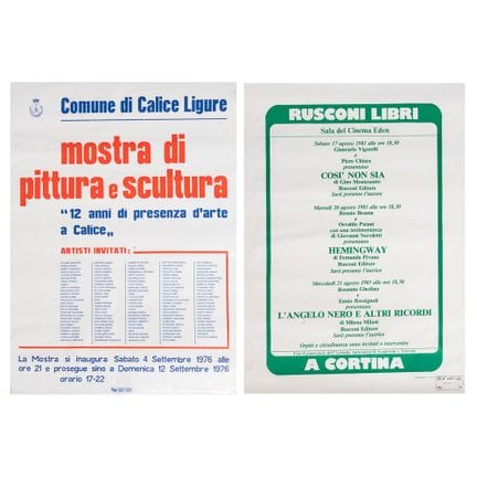 DOS CARTELES: AYUNTAMIENTO DE CALICE LIGURE. EXPOS