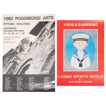DOS CARTELES: «VEN A SANREMO», «CASINO SPORT HOTEL
