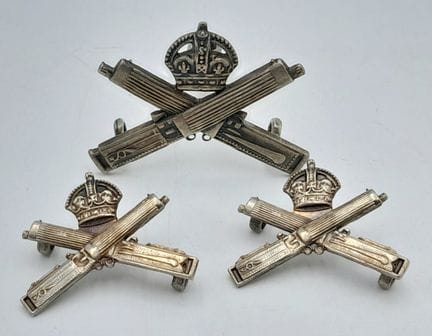 WW1 Silver Officers Machine Gun Corps Cap & Collar
