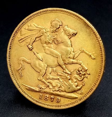 UNE PIÈCE DE 1 SOVEREIGN DATÉE DE 1879, REPRÉSENTA