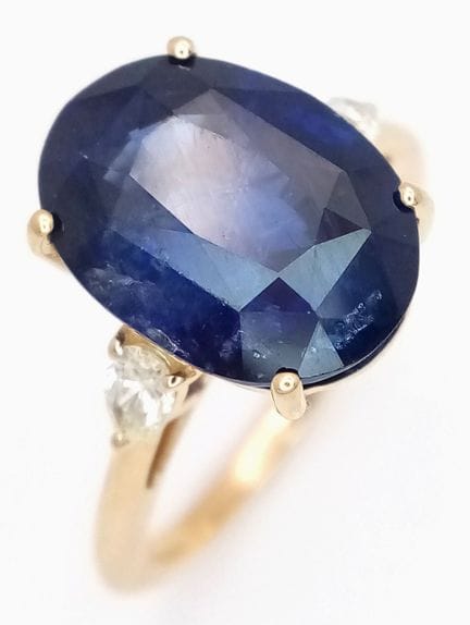 Bague cocktail certifiée IGI en or jaune 18 carats
