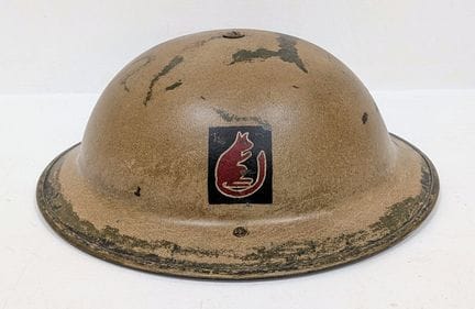 WW2 British MK II Helmet with Desert Rat Insignia