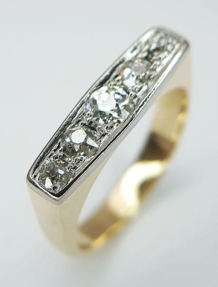 BAGUE EN OR JAUNE 18 CARATS, DE STYLE VINTAGE, AVE