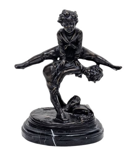 IMPRESSIONANTE SCULTURA ANTICA FRANCESE IN BRONZO 