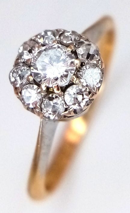 BAGUE EN OR JAUNE 18 CARATS, DE STYLE ANTIQUE, SER