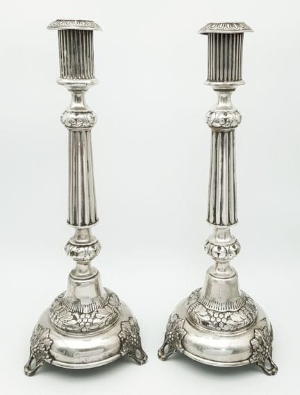 Coppia di candelieri da cerimonia per lo Shabbat (