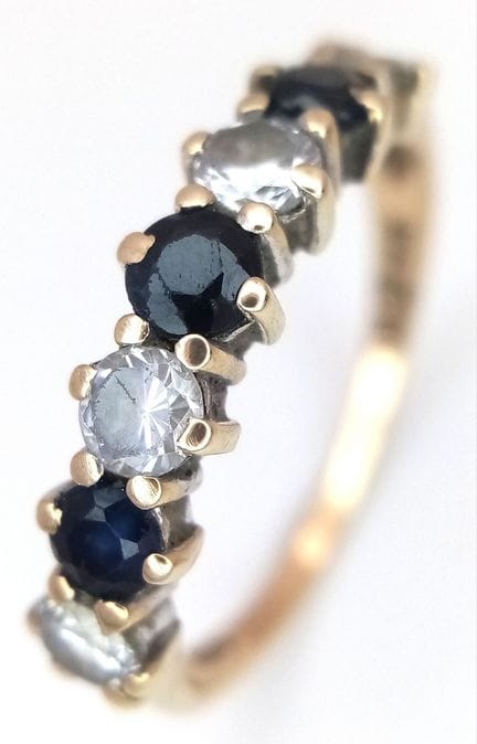 Bague vintage en or jaune 9 carats datée de 1987 e