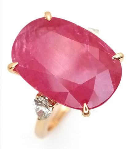 Bague cocktail en or jaune 18 carats certifiée IGI