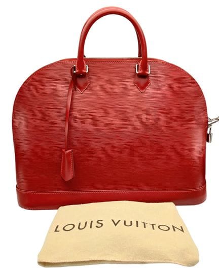 Borsa Alma GM di Louis Vuitton in pelle Epi rossa.