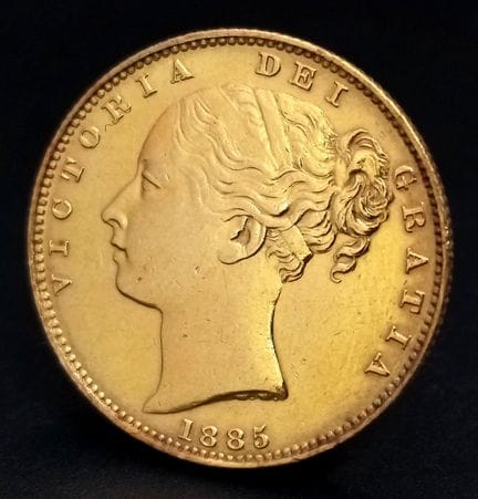 1885, REINE VICTORIE, REVERS, JEUNE FEMME AU CHIGN