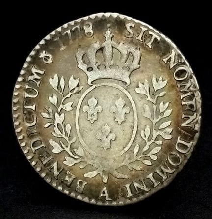 Pièce d'argent française de 1/10 d'écu, datant de 