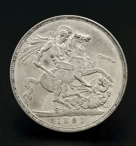 Eine Silberkrone von Königin Victoria aus dem Jahr