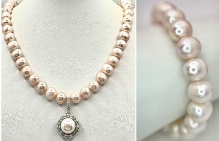 Ein wunderschönes Schmuckset aus einer rosa Süßwas