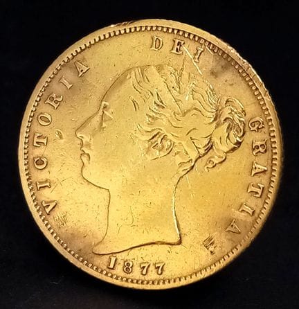 AN 1877, KÖNIGIN VICTORIA, „YOUNG BUN HEAD“, RÜCKS