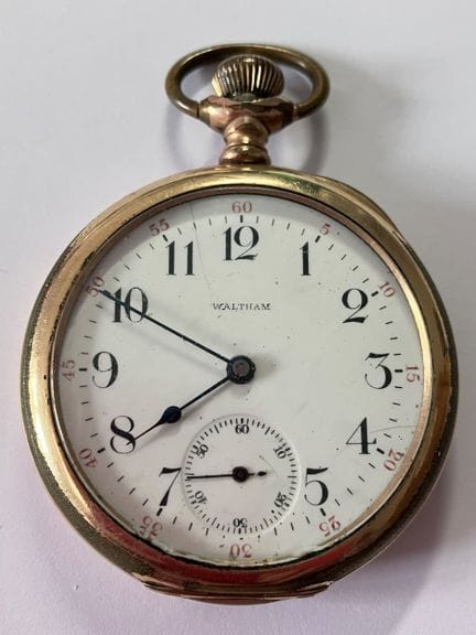 Antike „WALTHAM“-Taschenuhr aus 14-Karat-Gold-Fill