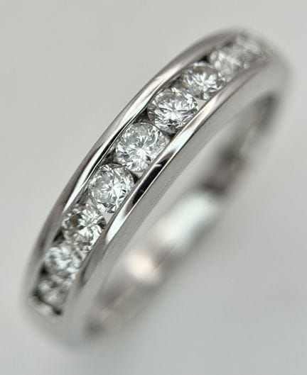 Anello da cerimonia in oro bianco 18 carati con di