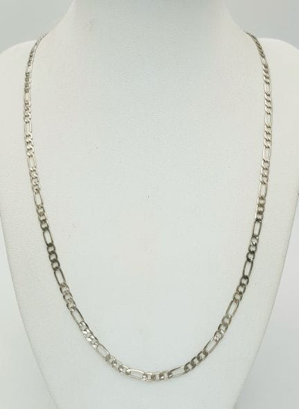 EINE HALSKETTE AUS STERLING-SILBER MIT FIGARO-GLIE