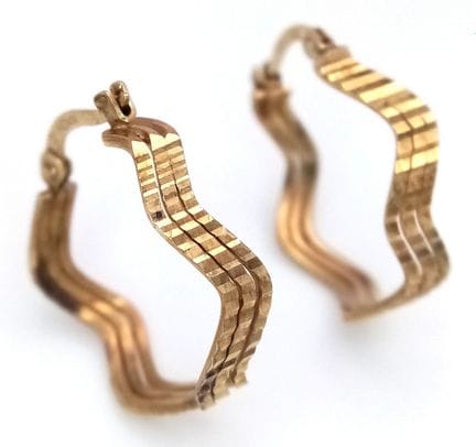 Boucles d'oreilles « WAVE » à triple anneau, entiè