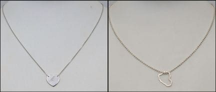 Zwei Anhänger aus 925er Silber an Ketten. Eine Ket