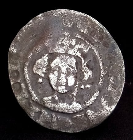 Pièce de 1 penny en argent martelé d'Édouard III. 
