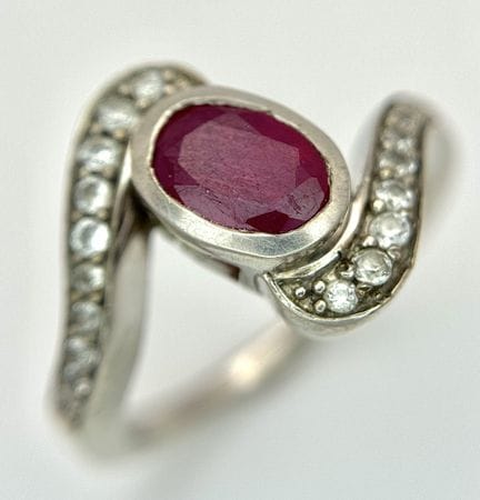 Jolie bague en argent sterling de style « cross ov