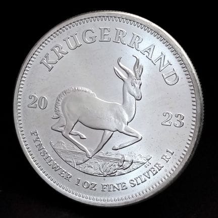 Una moneta Krugerrand sudafricana del 2023 da 1 on