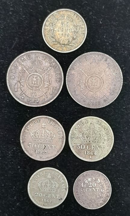 A Small Group of 19th Century French, Seven Silver