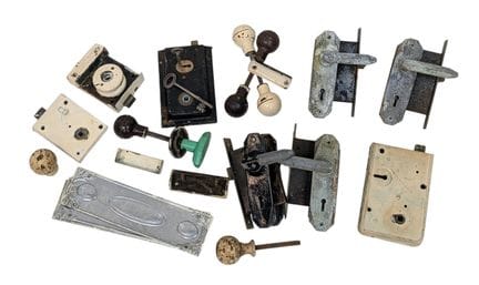 A collection of antique & vintage interior door fu