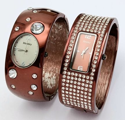 A Set of Twin Henley Watches, Both Stone Set. Both