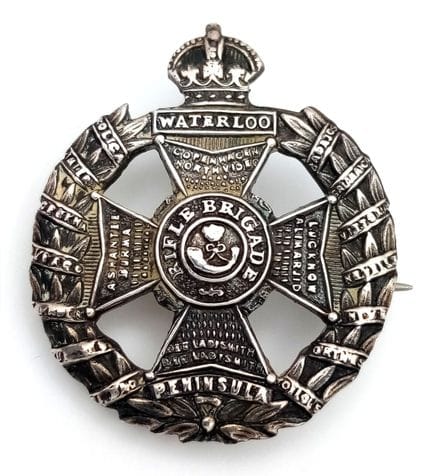 A Sterling Silver Officer-Quality Cap Badge Conver