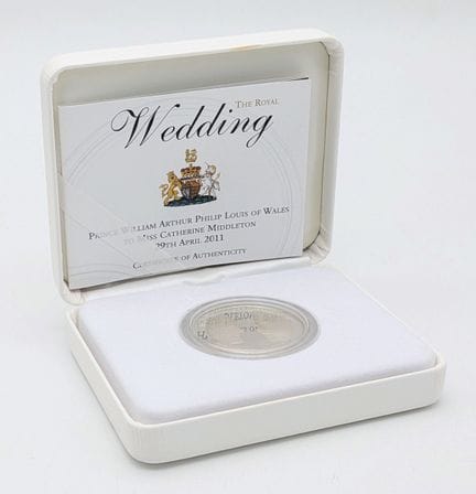 Moneta da 5 sterline in argento 925, in confezione