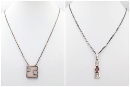 Set di due ciondoli in argento 925 con pietre inca