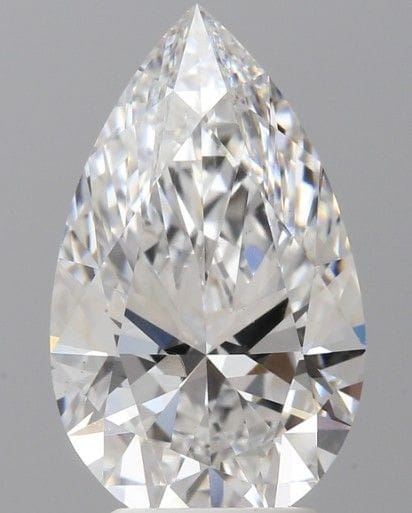A 3.54Ct Pear Cut Lab-Grown Diamond. Colour D, Cla