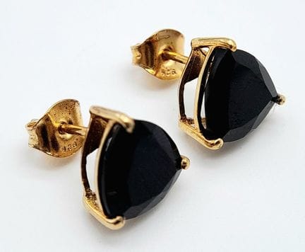 A Stylish Pair of Gold Gilded Sterling Silver Tril