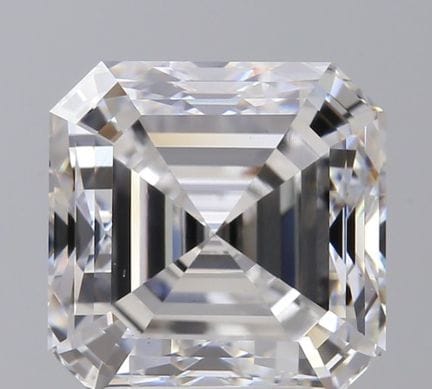 A 4ct Asscher Cut Lab-Grown Diamond. Colour D, Cla