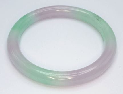 A Two Colour ‘Circle of Heaven’ Jadeite Jade Bangl