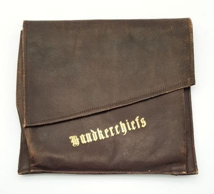 A Vintage (1940s) Leather Handkerchief Pouch. Gild