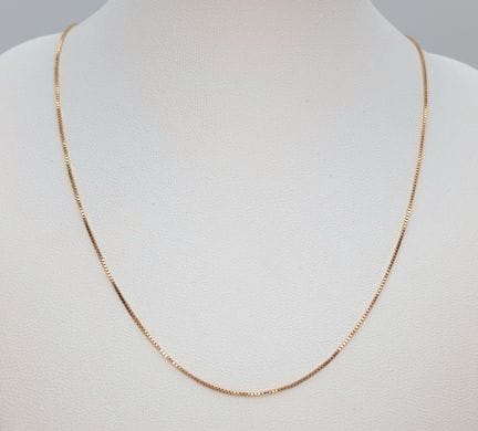 A 38cm Length 9k Gold Box Chain Necklace-1.19 gram