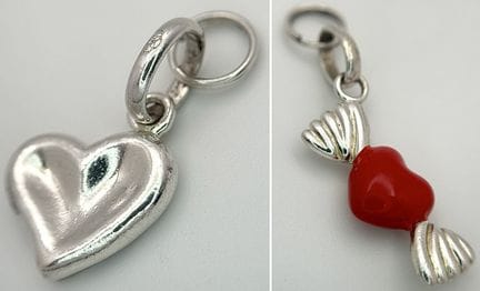 A PAIR OF STERLING SILVER, LINKS OF LONDON, HEART 